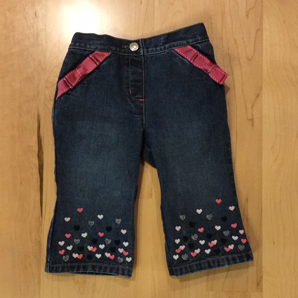 Gymboree embroidered hearts 💕 denim jeans